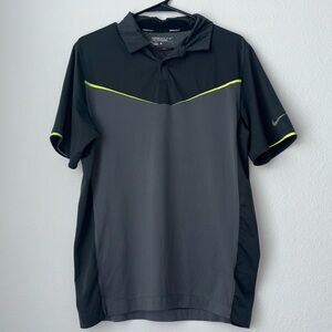 Nike Golf Small Tour Performance Polo Charcoal Gray/Neon
